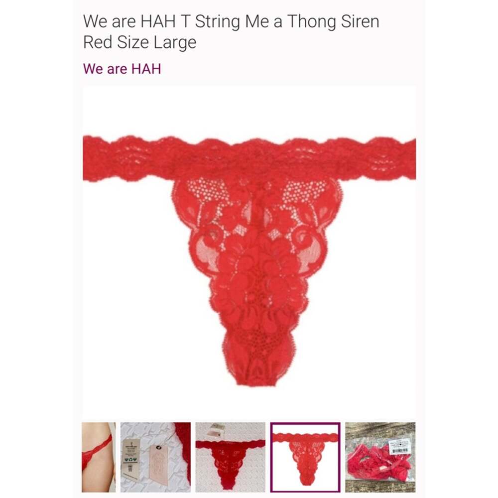 Women We are HAH Thong Size L Red